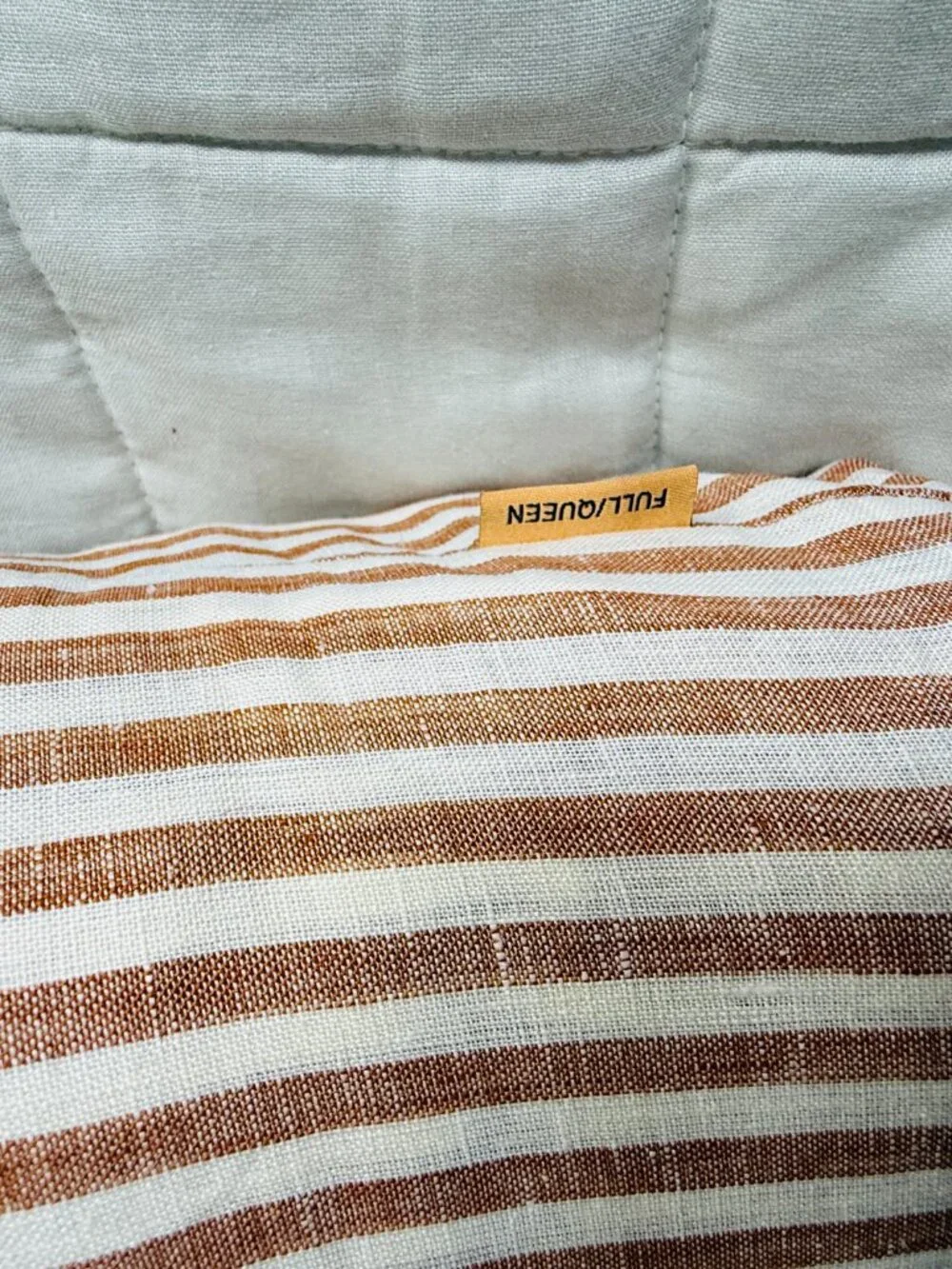 Quince European Linen Duvet Cover Set Full/Queen – Striped – NWOT